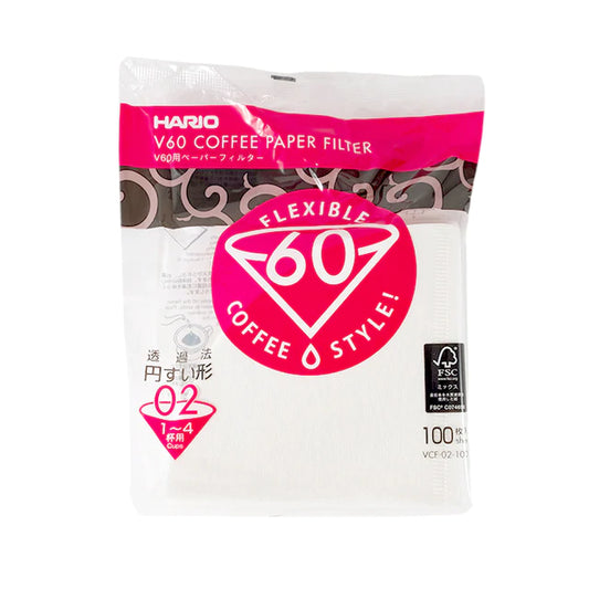 Hario V60-02 Coffee Paper Filter (100 Pack) white
