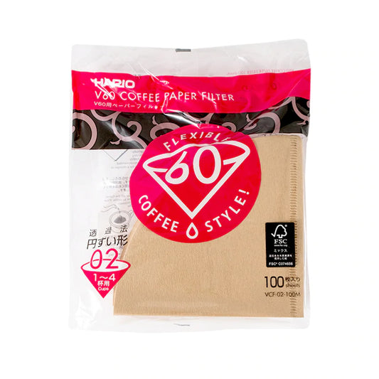 Hario V60-02 Coffee Paper Filter (100 Pack) brown